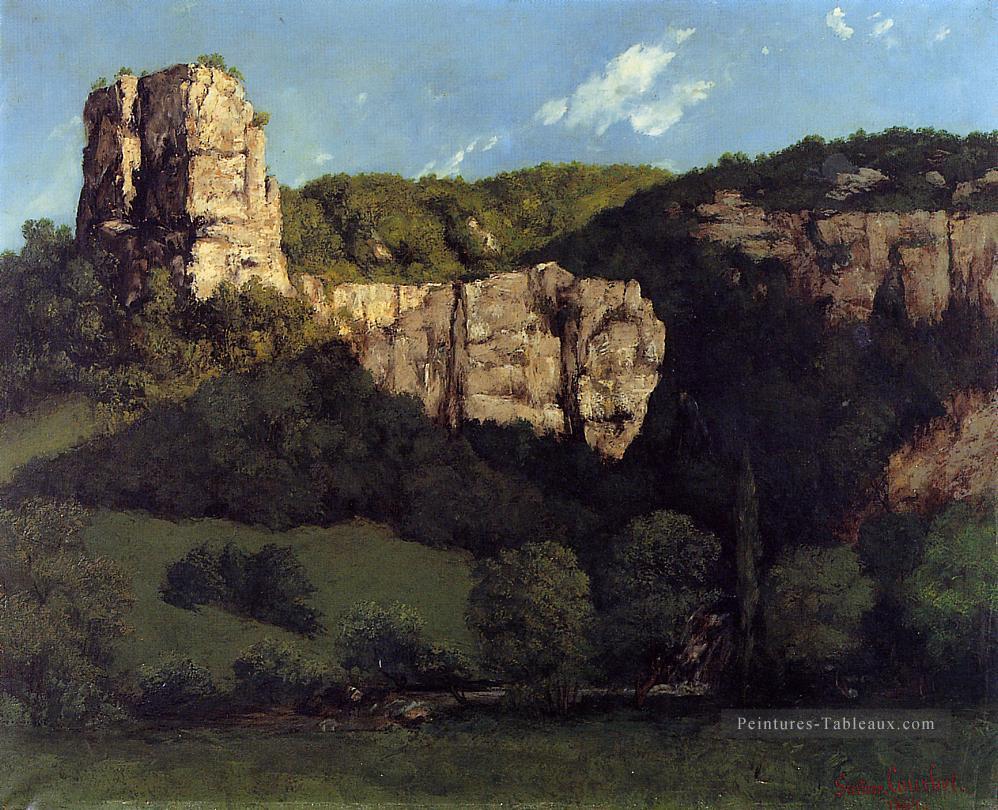 Paysage Bald Rock dans la Vallée d’Ornans Réaliste réalisme peintre Gustave Courbet Peintures à l'huile